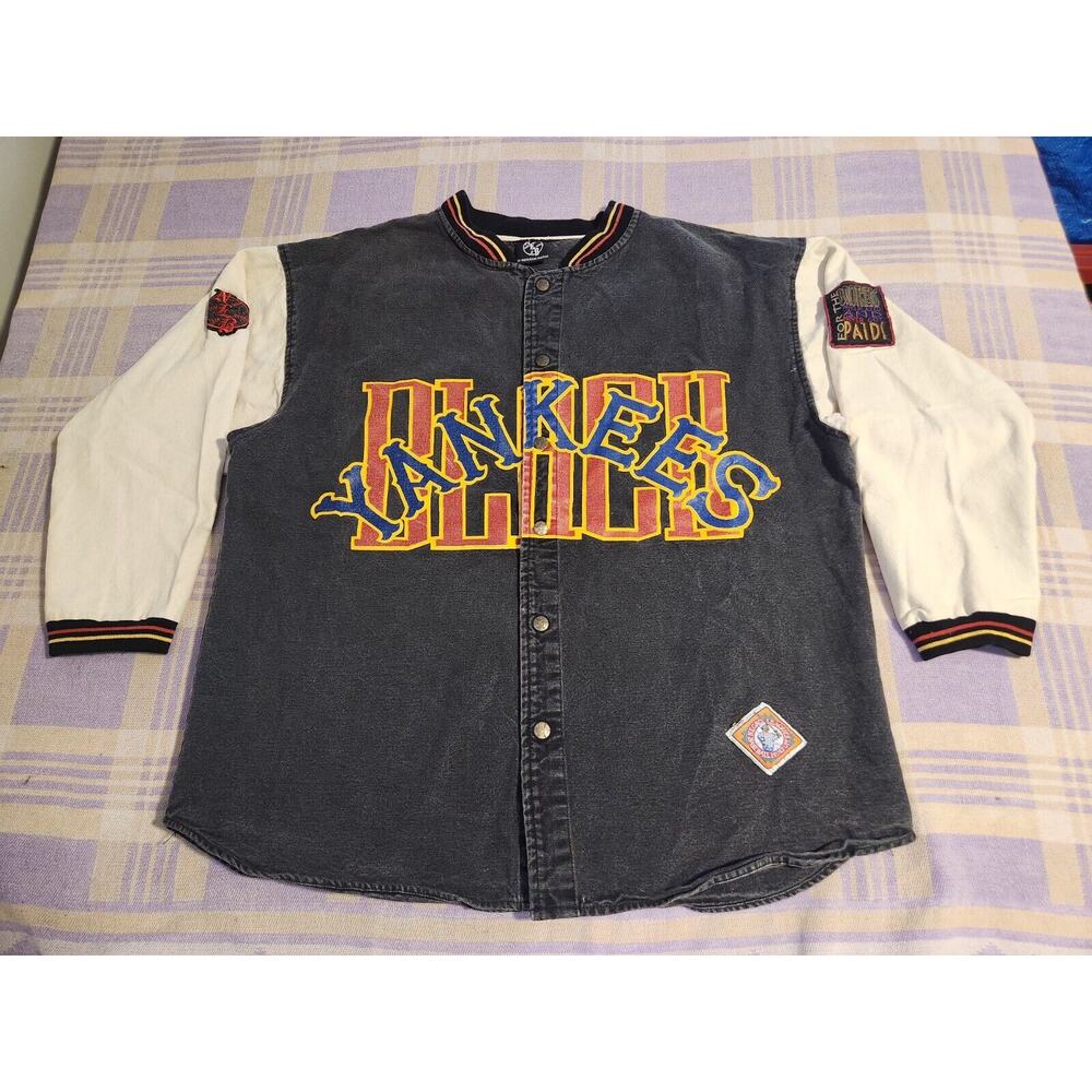 VINTAGE NEW YORK BLACK YANKEES NLB BY UNDERGROUND RAILROAD L/S SHIRT SIZE XL 90s